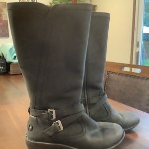 UGG Rosen Tall Riding Boots size 9 black leather